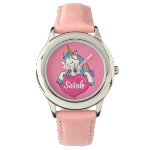 Süße Einhorn Personalisierte Namensuhr Armbanduhr