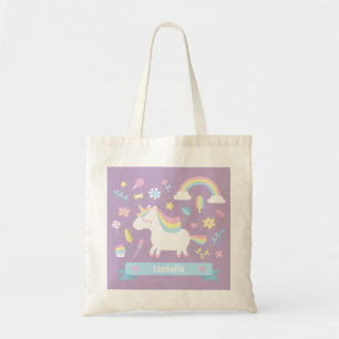 Süße Einhorn Regenbogen Mädchen Lila Tragetasche