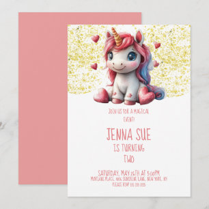 Süße Einhorn Valentinstag Party Einladung