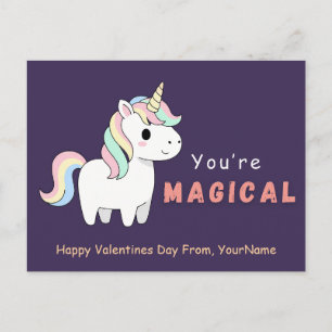 Süße Einhorn Valentinstag Punsch Karte – Du bist M