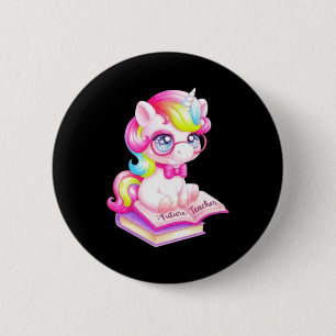 Süße Einhorn-Zukunftslehrerin Klassenzimmer Button