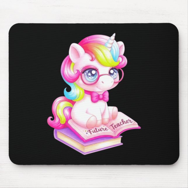 Süße Einhorn-Zukunftslehrerin Klassenzimmer Mousepad (Vorne)