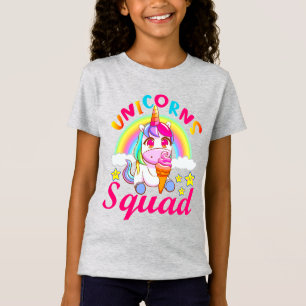 Süße Einhörner Gruppe Regenbogen Eiscreme Mädchen T-Shirt