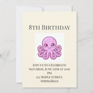 Süße Einladung zum 8. Geburtstag für einen kleinen