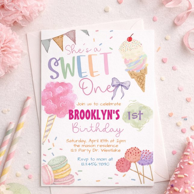Süße Einladung zum ersten Geburtstag | Eiscreme |  (Von Creator hochgeladen)