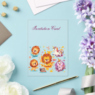 Süße Einladung zum Geburtstag mit Tierdesign