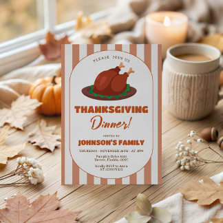 Süße Einladung zum Thanksgiving-Dinner mit Truthah