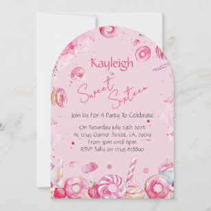 Süße Einladung zur Sweet Sixteen-Geburtstagsfeier