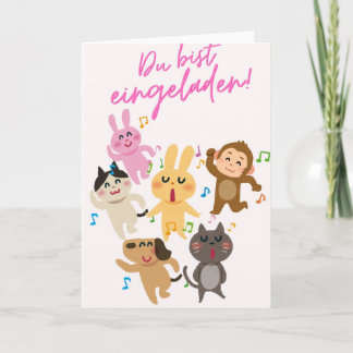 Süße Einladungskarte Du bist eingeladen! mit tanze