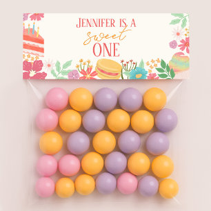 Süße-Eins-Blumen-Dessert-Goodie-Treat-Beutel-Toppe Mitteilungskarte