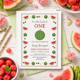 Süße Eins in einer Melone Wassermelone 1. Geburtst Einladung