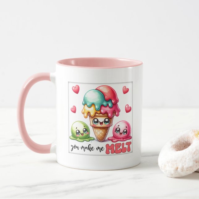 Süße Eis-Liebenswert-Wort-Kunst  Tasse (Mit Donut)