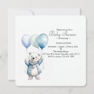 Süße Eisbär-Baby-Party-Einladung Einladung