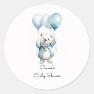 Süße Eisbär-Baby-Shower-Aufkleber Runder Aufkleber
