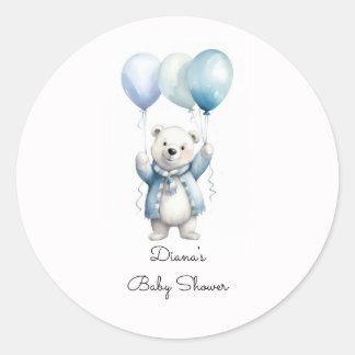 Süße Eisbär-Baby-Shower-Aufkleber Runder Aufkleber