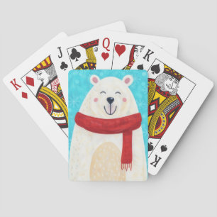 Süße Eisbär-Feiertagskunst Spielkarten