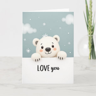 Süße Eisbär-Ich-lieb-dich-Karte Karte