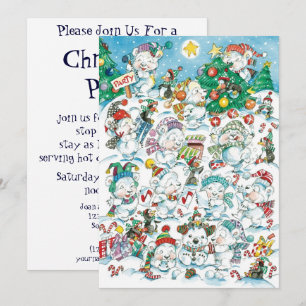 Süße Eisbär Pinguin Weihnachtsfeier Einladung