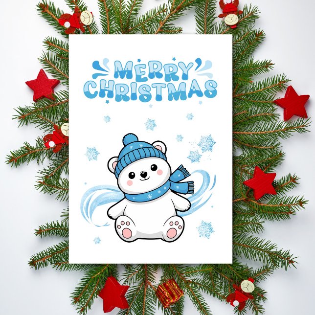 Süße Eisbär-Schneeflocken Frohe Weihnachten (Von Creator hochgeladen)