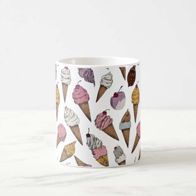 Süße Eiscreme-Kegel-Muster-Tasse Kaffeetasse (Mittel)