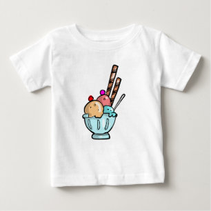 Süße Eiscreme-Weihnachts-Babyshirt personalisiert Baby T-shirt