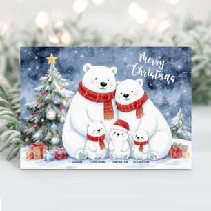 Süße Eisfamiliennamen-Weihnachtskarte Feiertagskarte