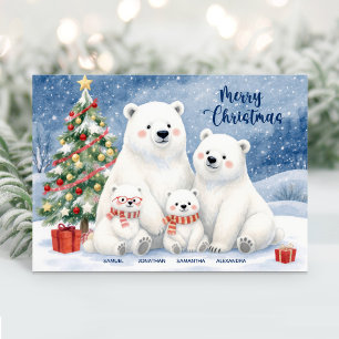 Süße Eisfamiliennamen-Weihnachtskarte Feiertagskarte