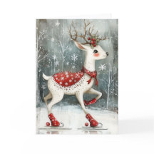Süße Eislaufende Hirsch Weihnachten