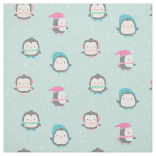 Süße Eislaufende Pinguine Weihnachtsmuster Stoff