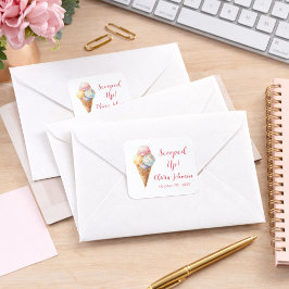 Süße Eisportionen Pastell-Junggesellinnenabschied Quadratischer Aufkleber