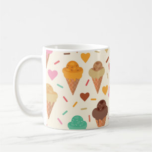 Süße Eistüten mit Herzen Kaffeetasse