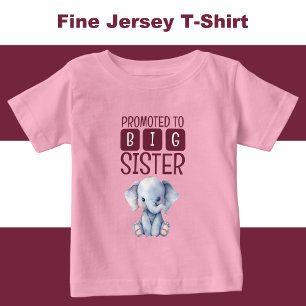 Süße Elefant große Schwester rosa Baby T-shirt