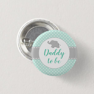 Süße Elefant Mintgrüne Babyparty Daddy in spe Button