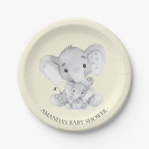 Süße Elefant-Person-Babyparty 7" Platte Pappteller