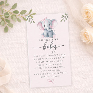 Süße Elefant Rosa Bücher für Baby Karte