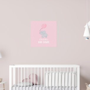 Süße Elefanten-Baby-Party Mädchen Poster