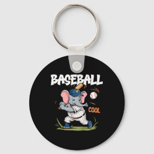 Süße Elefanten spielen Baseball für Jungen und Mäd Schlüsselanhänger