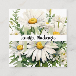 Süße elegante Gänseblümchen Quadratische Visitenkarte