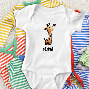 Süße elegante Giraffe Personalisiert Baby Strampler