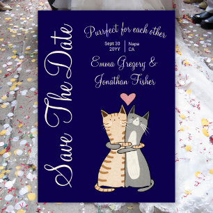 Süße Elegante Katzen Cartoon Perfekte Wortspiel Ho Save The Date