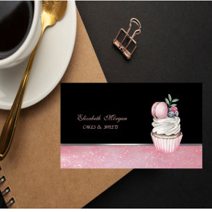 Süße Elegante Macaron-Cupcake-Bäckerei Visitenkarte