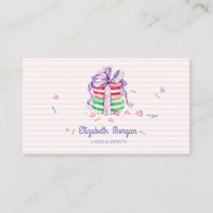 Süße elegante Macarons, Süßigkeiten, Gestreift Visitenkarte