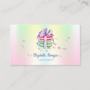 Süße elegante Macarons, Süßigkeiten, Holografisch Visitenkarte