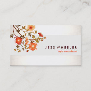 Süße elegante orange wilde Blumen floral Visitenkarte