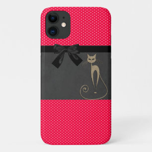 Süße elegante rote Polka-Punkte schwarze Schleife  Case-Mate iPhone Hülle
