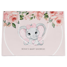 Süsse Elephant Blush Pink Bläserchen Girl Babydusc Große Geschenktüte