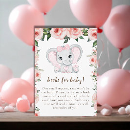 Süsse Elephant Blush Pink Blumenbücher für Baby Begleitkarte