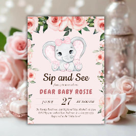 Süsse Elephant Blush Pink Blumensippe sehen Einladung
