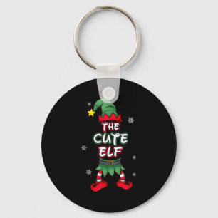 Süße Elf Weihnachten Pyjama Pjs passende Familie G Schlüsselanhänger