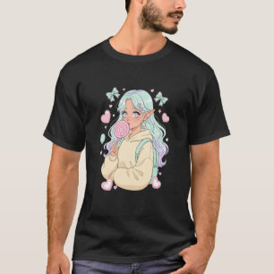 Süße Elfen-Mädchen-Lutscher-Anime-Cute-Pastel-Goth T-Shirt